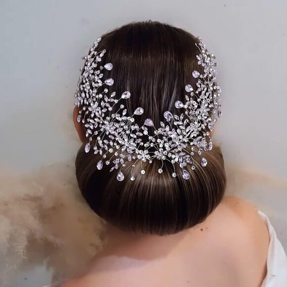 Wedding Tiara Bridal Hair Piece Silver Rhinestone Headband for Ladies main image 5